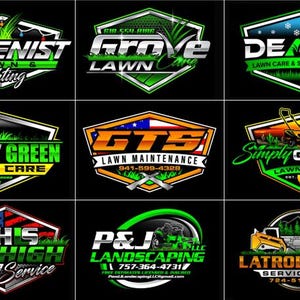 Custom Lawn Care Logo Design: Landscaping & Mowing Service
