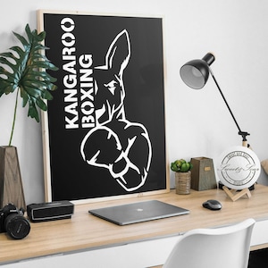 Kangaroo Boxing School Sign/ Australia Kangaroo Box/ SVG/ DXF/ EPS/Png/Pdf/Digital Print/Game Room Decor/ Wall Art/ CnC/Laser Cut/Poster/Mug