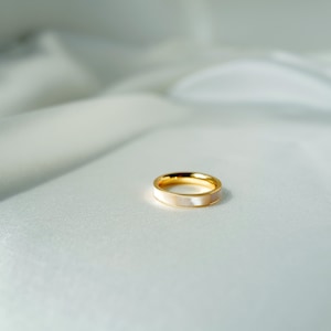 18K Gold Plated Pearl Ring • Delicate Mother of Pearl Band • Elegant Stacking Ring • Gift for Her