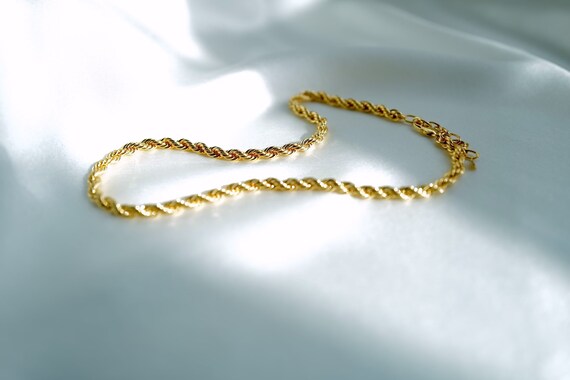 金メッキツイストロープチェーンネックレスブレスレットセット - Etsy 日本