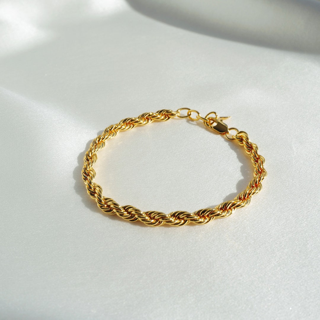 金メッキツイストロープチェーンネックレスブレスレットセット - Etsy 日本