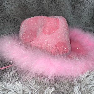 Pink Cow Print Cowboy Party Hat | Bachelorette Parties | Birthday Gift | Concerts | Cow Print Cowgirl Hat