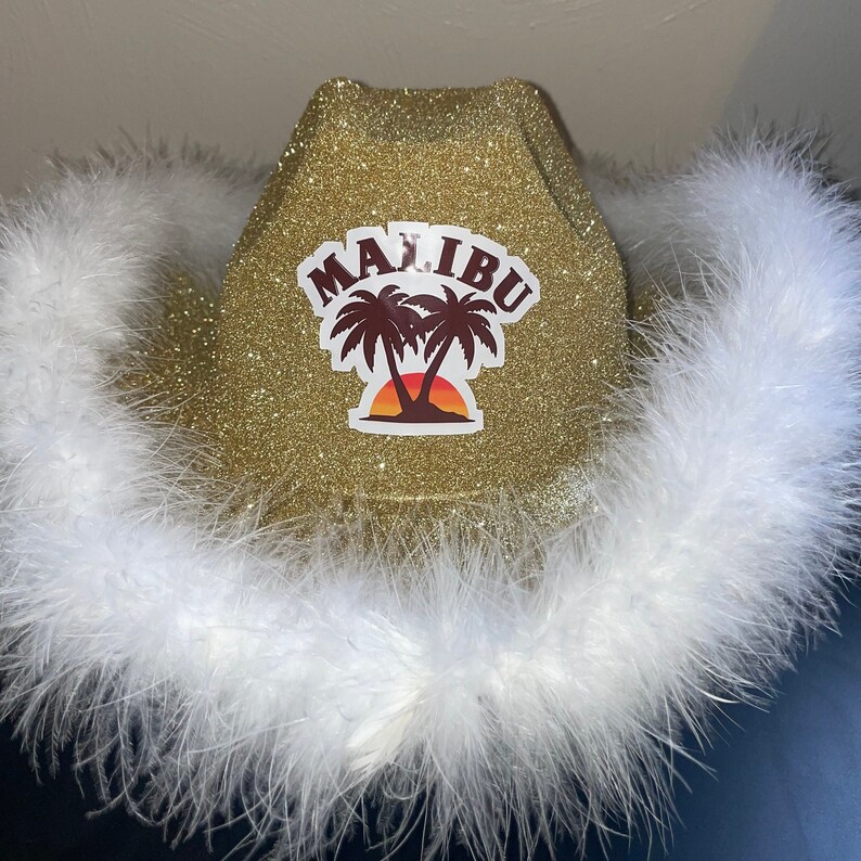 Malibu Rum Inspired Cowboy Party Hat Bachelorette Parties Etsy