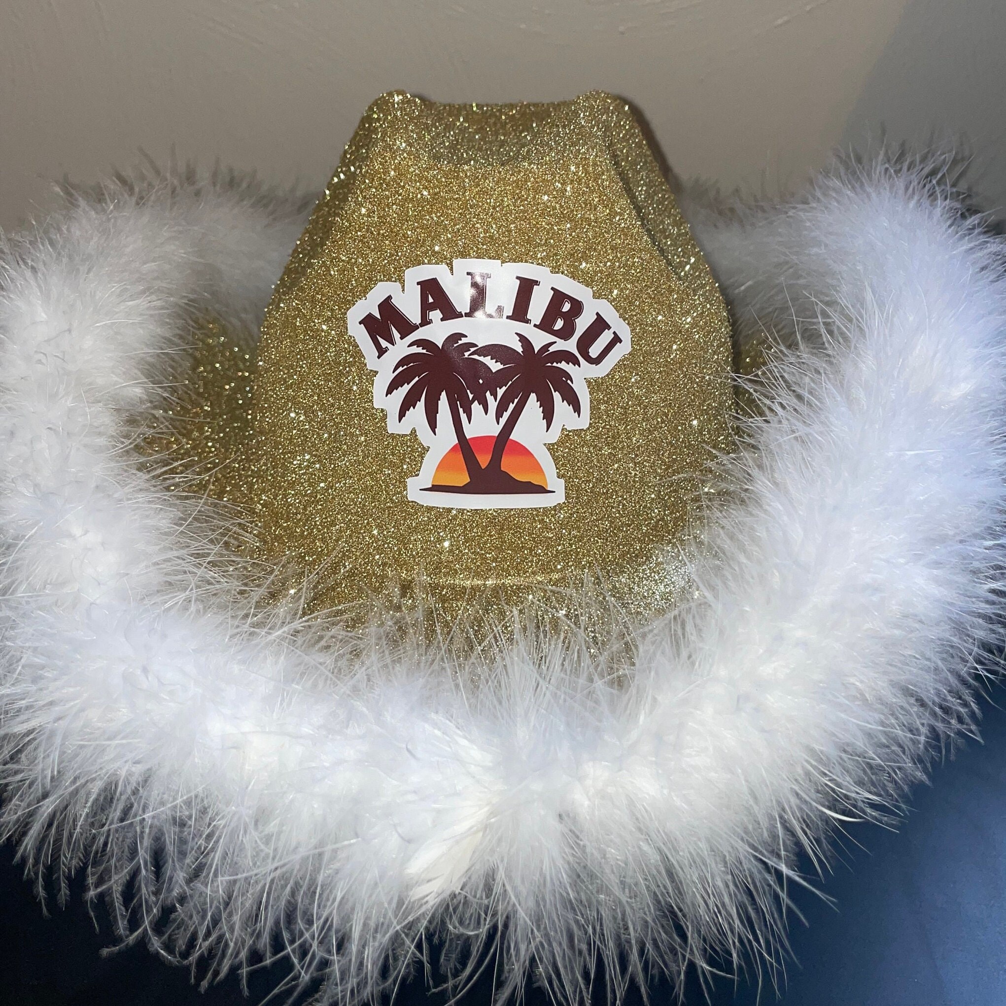 Malibu Rum Inspired Cowboy Party Hat Bachelorette Parties Etsy