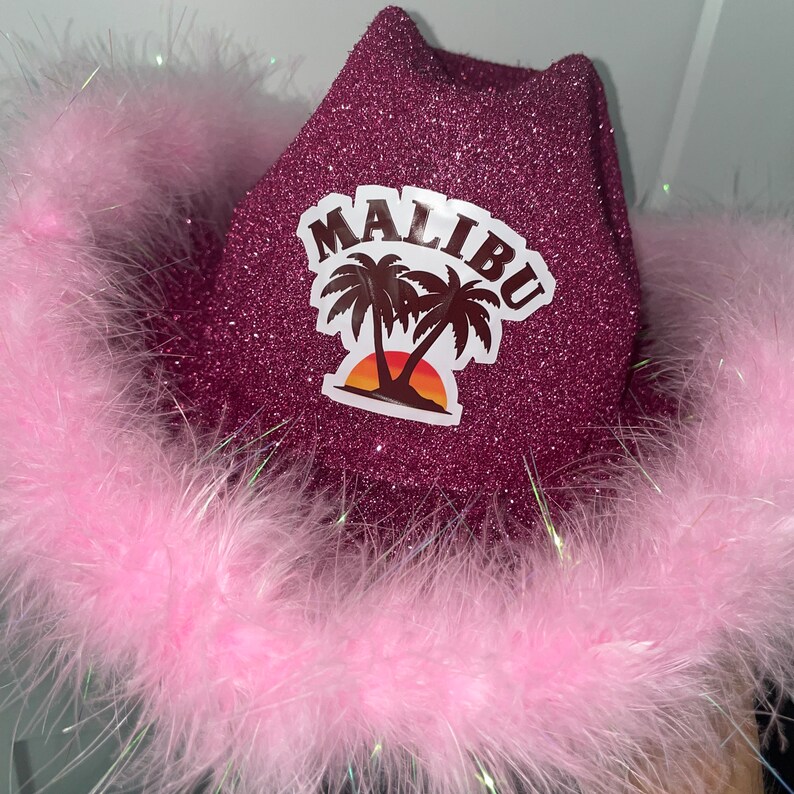 Malibu Rum Inspired Cowboy Party Hat Bachelorette Parties Etsy