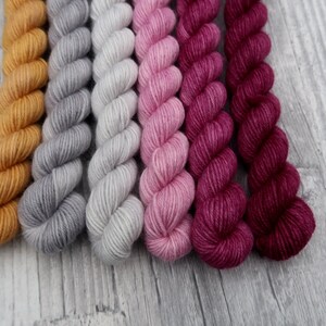 WE THREE KINGS Mini Set 6x20g Allrounder 4ply 120g Hand-dyed wool Merino sock yarn hand-dyed sock yarn image 4