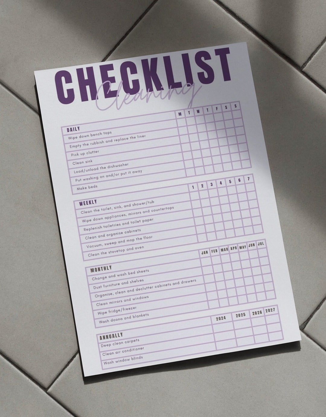 Cleaning Checklist to Ensure You Cover All the Daily, Weekly, Monthly ...