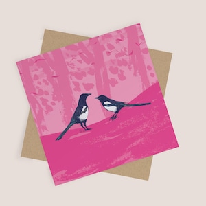 Urracas l Tarjeta de felicitación / Tarjeta en blanco y sobre Kraft / Tarjeta para todas las ocasiones, dos para la alegría, amantes de las aves, tarjeta de buenos deseos