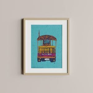 Tuk Tuk | Thai art | Art print | Digital art | Wall art, Home Decor, Hand drawn print, Modern art Unframed