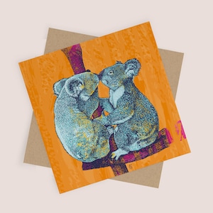 Kuss Koala Karte l Blanko Karte und Kraft Umschlag | Karten für alle Gelegenheiten, Koala Liebe, Jubiläumskarte, Valentinstagskarte, Muttertag