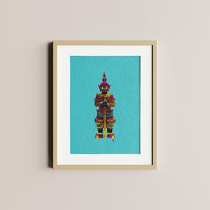 Yak (guardian giant) | Thai Art | Art print | Digital Art | Cultural art | Wall art, Home Decor, Modern Asian art, Unframed