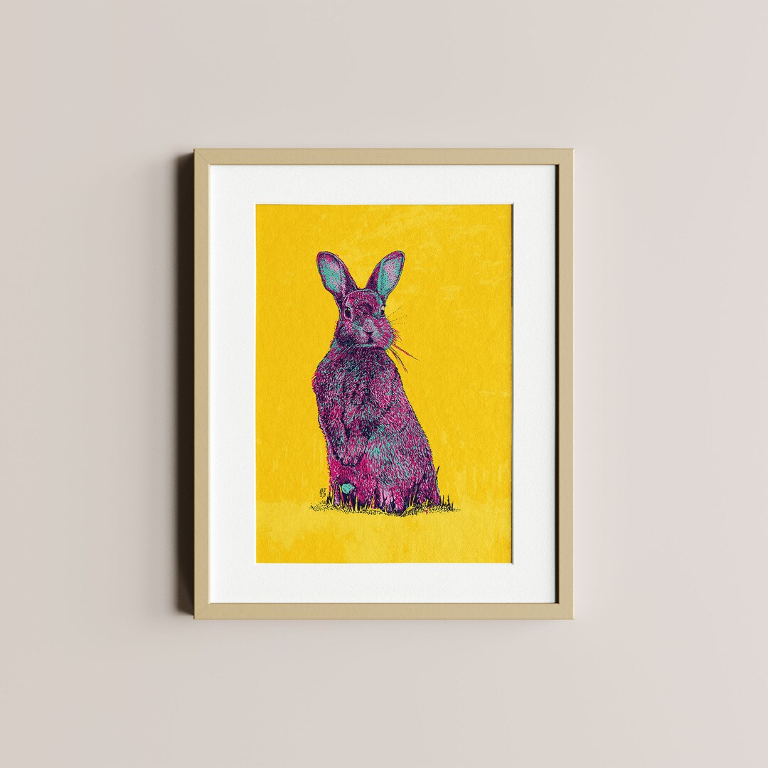 Rabbit | Pink Cute Bunny | Spring Decor | Colourful | Friendly Rabbit ...