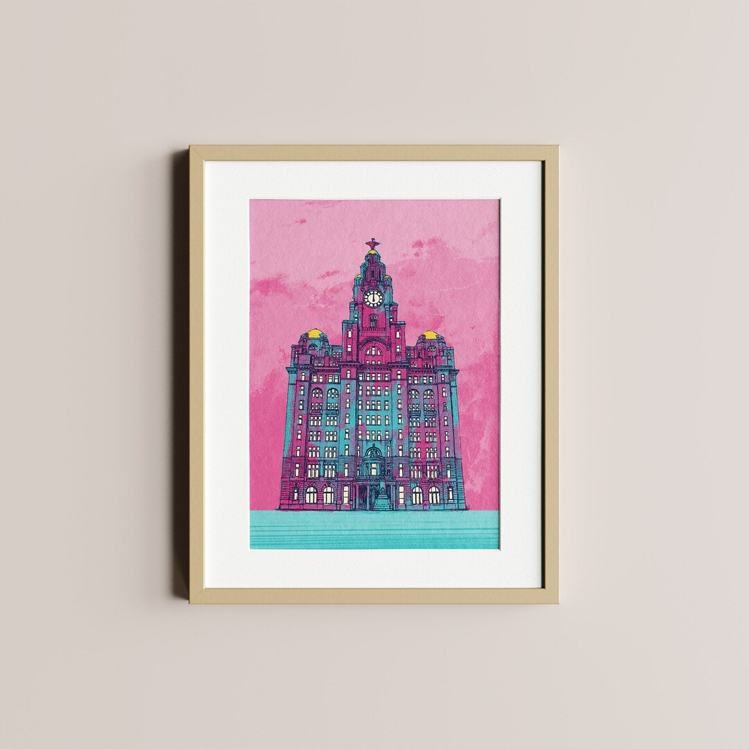 The Liver Building Print Liverpool Landmark Travel Print Etsy
