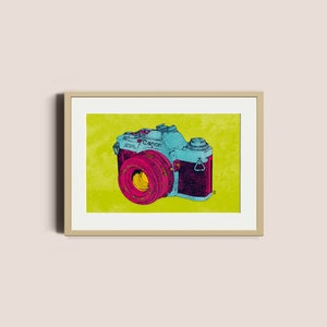 Retro canon | Canon camera, Retro style | Modern poster art | Home decor, Photography lover gift, photographer studio decor | Unframed