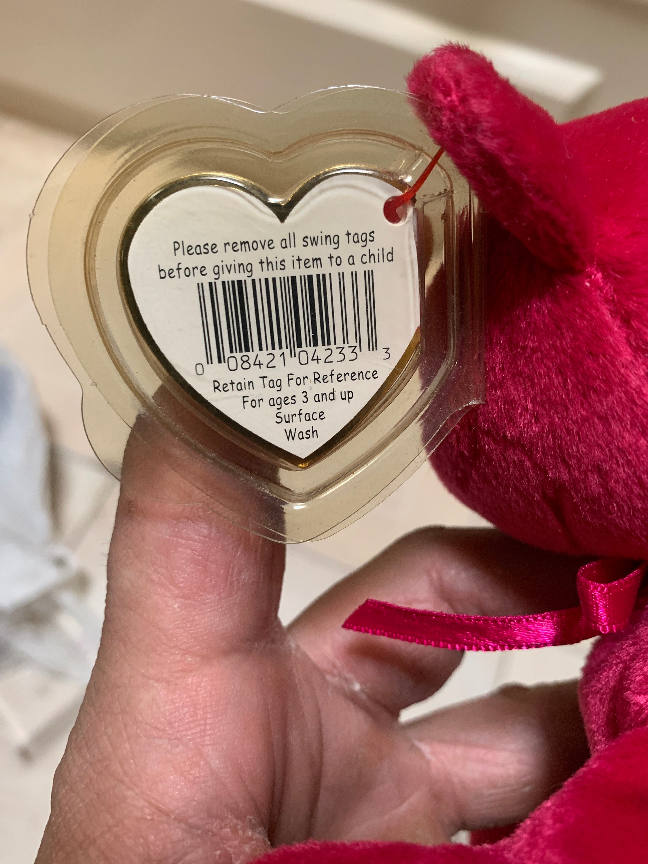 Valentina Beanie Baby 99' Tag Errors Date on Tush and Swing Tag Are