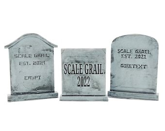 Tombstone 1:12 scale customizable miniature gravestone for dollhouse, graveyard diorama, terrarium accessories, custom gift for morbid fans