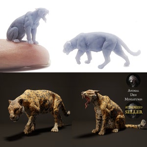 Jaguar Miniature - 1:48 scale for forest diorama, dollhouse, tabletop games, 3d printed / licensed from Animal Den Miniatures (Set of 2)