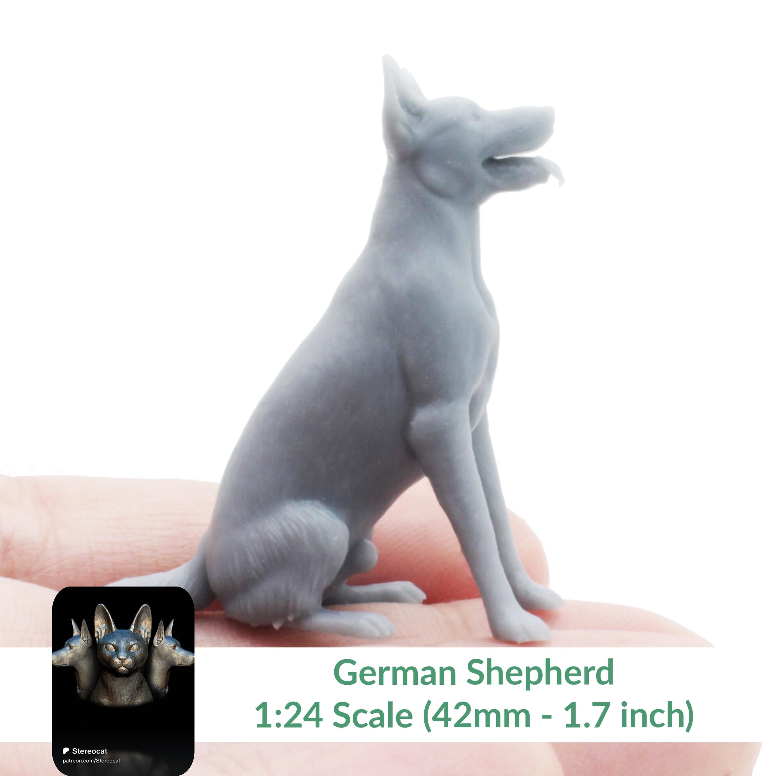 ジャーマンシェパード - ドールハウス、ジオラマ用の1/24スケールの
