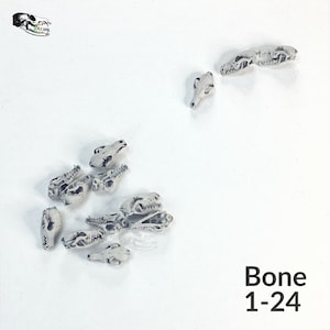 Red Fox Skull Miniatures - 1:24 Scale dollhouse decoration diorama supplies jewelry dice art craft diy realistic replica oddities (5 skulls) Bone