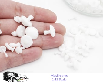 Mushrooms - 1:12 Scale fungus variety pack for dollhouse and diorama art craft resin supplies 3d model by The Scale Grail (6 pieces)