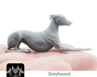 Greyhound 1:24 Scale Miniature Dog for Dollhouse, Diorama by
