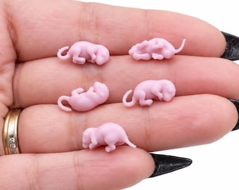 Pinky mice miniatures for dice, pens, jewelry, resin 3d model MICROS by The Scale Grail