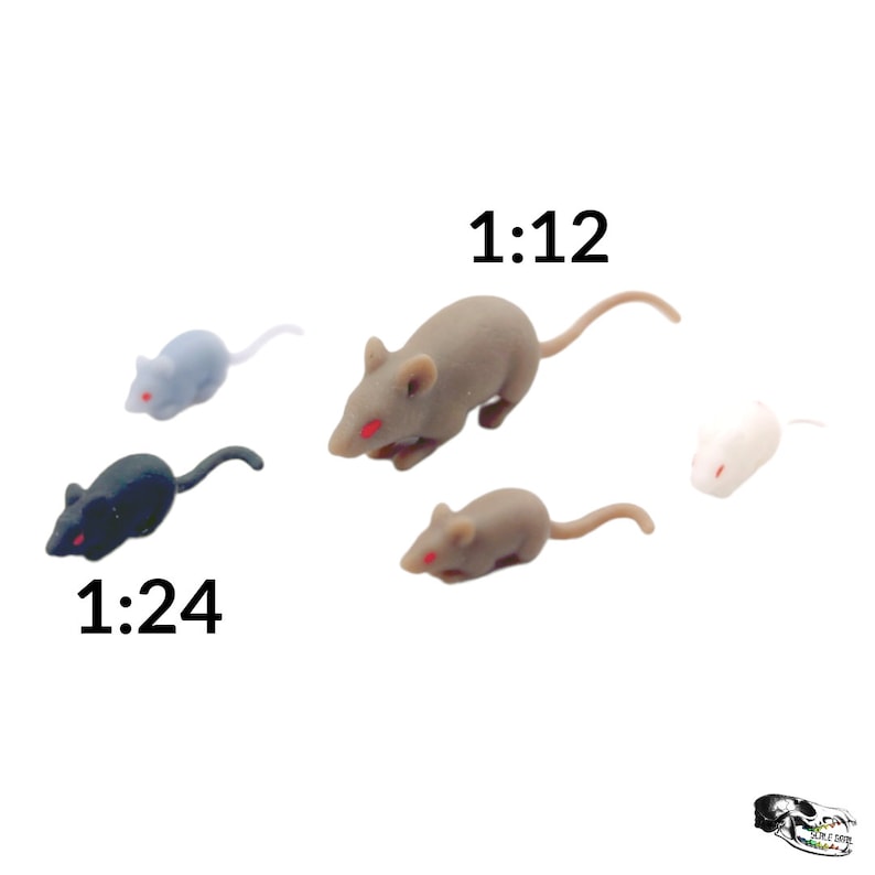 Mini Rats Plastic Miniature Rats - 1:24 Scale Miniature Size for Horror Diorama ...