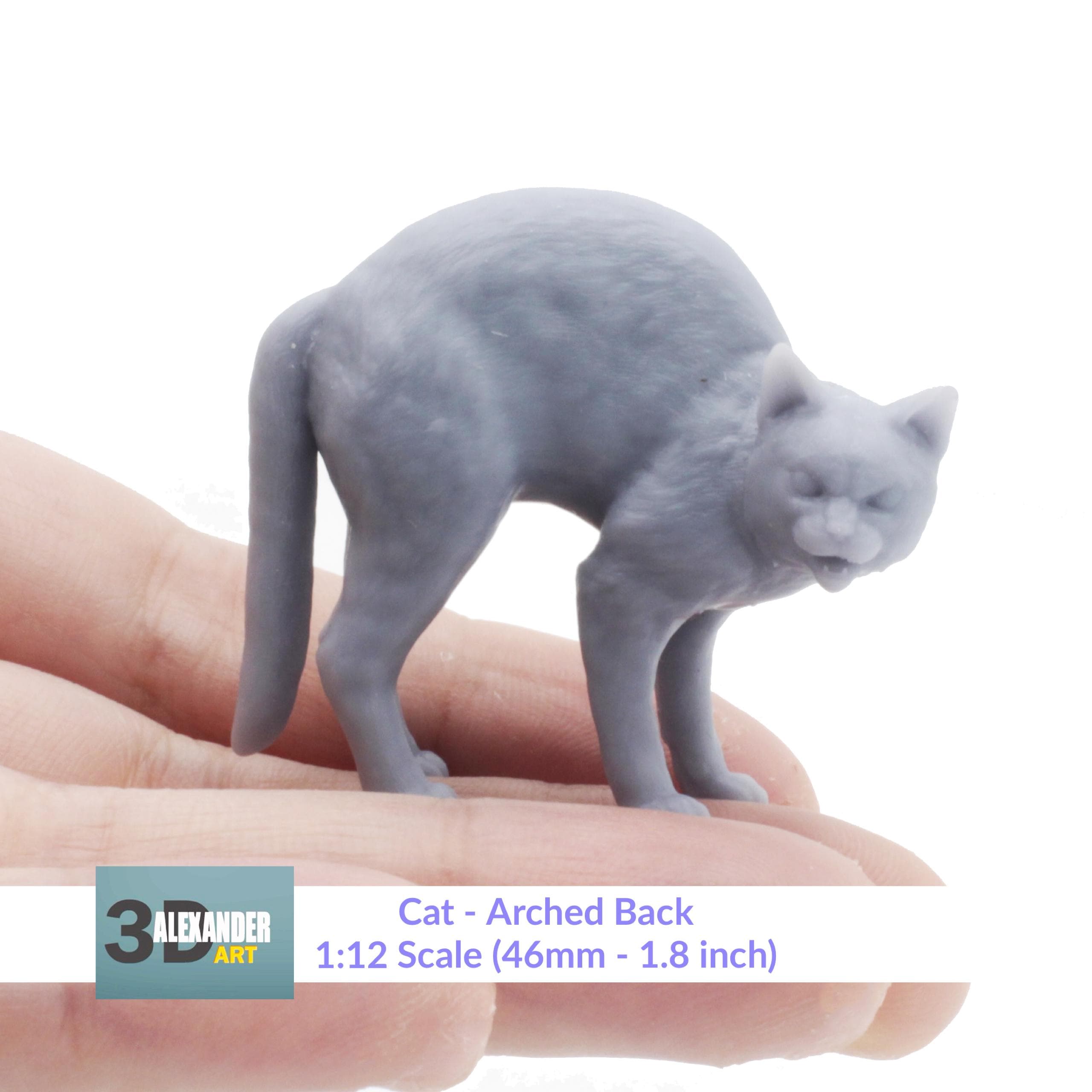 Gatto maculato Soprammobile Design Grande argento 925 smalto Gatto maculato Soprammobile Design Grande argento 925 smalto