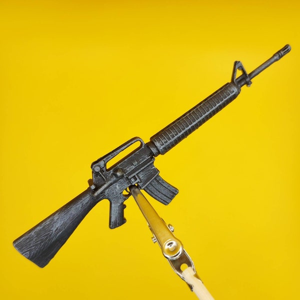 M16 Rifle 1:12 scale for dollhouse, action figures, dioramas, miniature rifle (1 rifle)