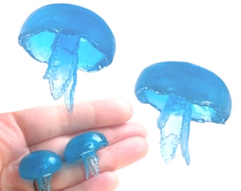 Miniature Jellyfish - Choose a size, mini sea creature replica, ocean diorama, resin inserts, art craft jewelry making, 6mm  25mm clear blue
