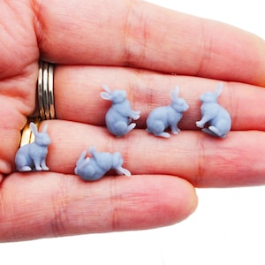 Rabbit MICROS Set Tiny Animals for dice, pens, jewelry, resin Resin model