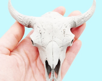 American Bison Skull Replica- 1:6 scale size for home desert decoration, curio cabinet, arts and crafts, miniature oddities (1 skull)