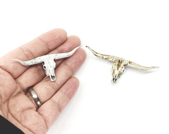 Texas Longhorn Skull Replica 1:24 Scale miniature steer dollhouse and diorama decoration, western oddities art and craft supply (1 skull)