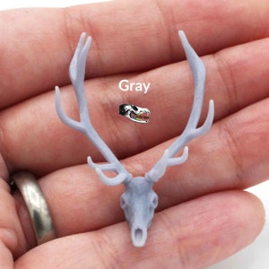 Red Deer Skull - 1:24 Scale Replica Miniature for Dollhouse, Diorama, Animal Curiosities and Oddities Art and Craft Supplies (1 skull) image 5
