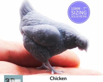 Huhn Miniatur Replikat Futtersuchender Bauernhof von Alexander3DArt - 10 mm bis 18cm Größen