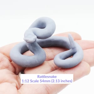Miniature Rattlesnake - 1:12 Scale Snake for Dioramas, Dollhouse Art Craft Models Mini Realistic Animal by Alexander Kuzmenko (1 Snake)