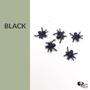 Miniature Spiders 1:12 scale miniature size for horror diorama, dollhouse, arts and crafts replica tarantula arachnid bug black Set of 5 image 3