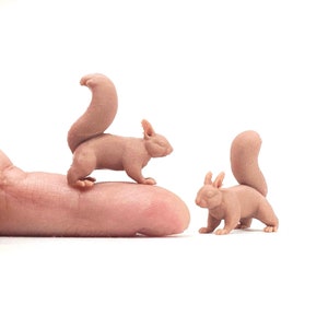 Miniature Squirrels - 1:12 Scale dollhouse and diorama minis garden woodland animals for arts crafts (Alexander3dart) (set of 2)
