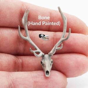 Red Deer Skull - 1:24 Scale Replica Miniature for Dollhouse, Diorama, Animal Curiosities and Oddities Art and Craft Supplies (1 skull) image 3