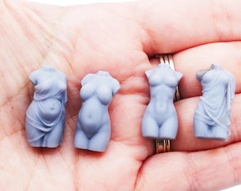 Female Torsos MICROS Tiny Sculpture Set for dice, pens, jewelry, resin figurines dollhouse decor model by The Scale Grail (5 pieces)