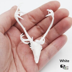 Reindeer / Caribou Miniature Skull - 1:12 Scale for Christmas Dollhouse Diorama Art Craft Supplies Oddities Curiosities (1 Skull) White (unpainted)