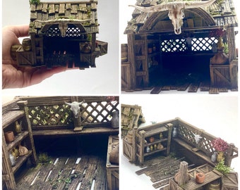 28mm Miniature Building - Market Stall fully painted and complete (3dp4u)