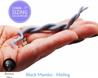 Black Mamba Mating Miniature | Dendroaspis polylepis Replica by Animal Den Miniatures - 10mm to 7" Sizes