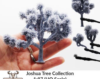 Joshua Tree 1:87 (HO Scale) Set of 5 Miniature Trees Plants for Dollhouse and Diorama Realistic Replica by The Scale Grail