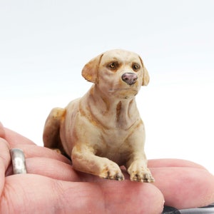 Miniature Labrador Retriever Figurines 1:12 Scale woodland garden Mini for Dollhouse, Diorama, Art Craft Supplies by Alexander Kuzmenko - 1