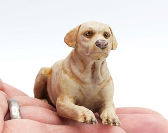 Miniature Labrador Retriever Figurines 1:12 Scale woodland garden Mini for Dollhouse, Diorama, Art Craft Supplies by Alexander Kuzmenko - 1