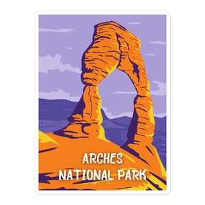 ¡Pegatina Arches National Park Adventure perfecta para computadora portátil, botella de agua y más!