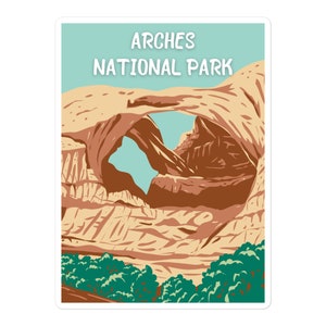 ¡Pegatina Arches National Park Adventure perfecta para computadora portátil, botella de agua y más!