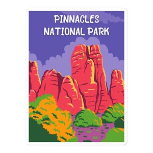 Sticker autocollant Pinnacles National Park pour ordinateur portable, bouteille d'eau, et plus encore.