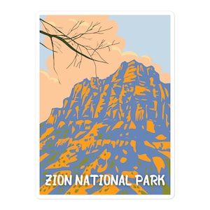 Zion National Park Sticker Decal for laptop, water bottle, and more!
